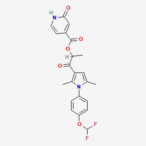 molecular formula C22H20F2N2O5 B7427721 [1-[1-[4-(difluoromethoxy)phenyl]-2,5-dimethylpyrrol-3-yl]-1-oxopropan-2-yl] 2-oxo-1H-pyridine-4-carboxylate 