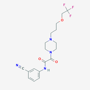 molecular formula C18H21F3N4O3 B7427746 N-(3-cyanophenyl)-2-oxo-2-[4-[3-(2,2,2-trifluoroethoxy)propyl]piperazin-1-yl]acetamide 