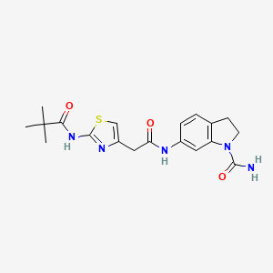 6-[[2-[2-(2,2-Dimethylpropanoylamino)-1,3-thiazol-4-yl]acetyl]amino]-2,3-dihydroindole-1-carboxamide