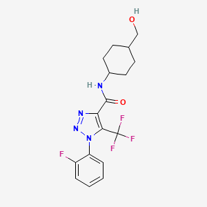 molecular formula C17H18F4N4O2 B7427786 1-(2-fluorophenyl)-N-[4-(hydroxymethyl)cyclohexyl]-5-(trifluoromethyl)triazole-4-carboxamide 