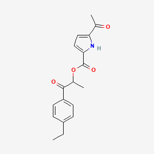 molecular formula C18H19NO4 B7427798 [1-(4-ethylphenyl)-1-oxopropan-2-yl] 5-acetyl-1H-pyrrole-2-carboxylate 