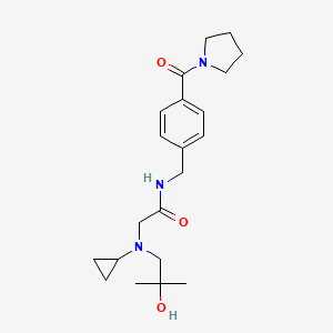 2-[cyclopropyl-(2-hydroxy-2-methylpropyl)amino]-N-[[4-(pyrrolidine-1-carbonyl)phenyl]methyl]acetamide