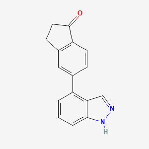 molecular formula C16H12N2O B7427820 5-(1H-indazol-4-yl)-2,3-dihydroinden-1-one 