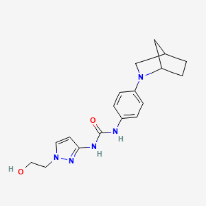 1-[4-(2-Azabicyclo[2.2.1]heptan-2-yl)phenyl]-3-[1-(2-hydroxyethyl)pyrazol-3-yl]urea