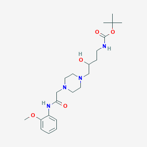 tert-butyl N-[3-hydroxy-4-[4-[2-(2-methoxyanilino)-2-oxoethyl]piperazin-1-yl]butyl]carbamate