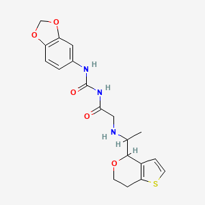 N-(1,3-benzodioxol-5-ylcarbamoyl)-2-[1-(6,7-dihydro-4H-thieno[3,2-c]pyran-4-yl)ethylamino]acetamide