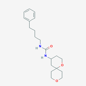 molecular formula C20H30N2O3 B7427841 1-(1,9-Dioxaspiro[5.5]undecan-4-yl)-3-(4-phenylbutyl)urea 