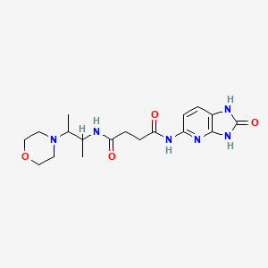 molecular formula C18H26N6O4 B7427880 N'-(3-morpholin-4-ylbutan-2-yl)-N-(2-oxo-1,3-dihydroimidazo[4,5-b]pyridin-5-yl)butanediamide 