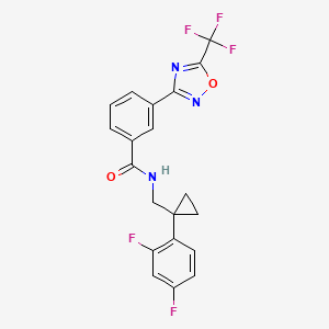 N-[[1-(2,4-difluorophenyl)cyclopropyl]methyl]-3-[5-(trifluoromethyl)-1,2,4-oxadiazol-3-yl]benzamide