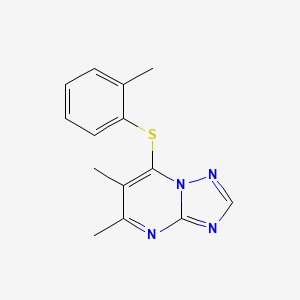 5,6-Dimethyl-7-(2-methylphenyl)sulfanyl-[1,2,4]triazolo[1,5-a]pyrimidine