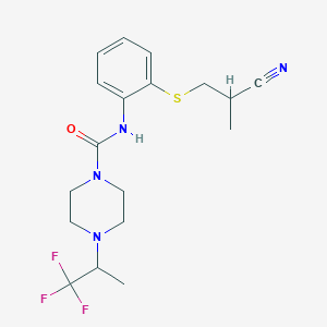 N-[2-(2-cyanopropylsulfanyl)phenyl]-4-(1,1,1-trifluoropropan-2-yl)piperazine-1-carboxamide