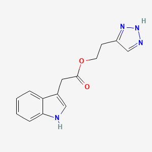 molecular formula C14H14N4O2 B7427947 2-(2H-triazol-4-yl)ethyl 2-(1H-indol-3-yl)acetate 