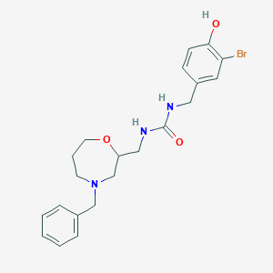 molecular formula C21H26BrN3O3 B7427951 1-[(4-Benzyl-1,4-oxazepan-2-yl)methyl]-3-[(3-bromo-4-hydroxyphenyl)methyl]urea 