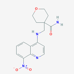 4-[[(8-Nitroquinolin-4-yl)amino]methyl]oxane-4-carboxamide