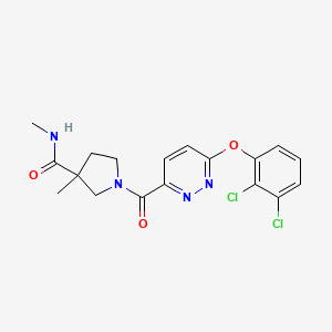 1-[6-(2,3-dichlorophenoxy)pyridazine-3-carbonyl]-N,3-dimethylpyrrolidine-3-carboxamide