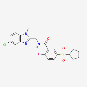 N-[(5-chloro-1-methylbenzimidazol-2-yl)methyl]-5-cyclopentylsulfonyl-2-fluorobenzamide