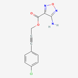 molecular formula C12H8ClN3O3 B7428007 3-(4-Chlorophenyl)prop-2-ynyl 4-amino-1,2,5-oxadiazole-3-carboxylate 