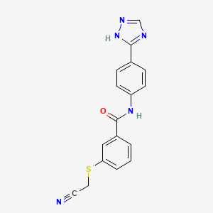 3-(cyanomethylsulfanyl)-N-[4-(1H-1,2,4-triazol-5-yl)phenyl]benzamide