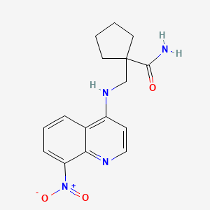 molecular formula C16H18N4O3 B7428031 1-[[(8-Nitroquinolin-4-yl)amino]methyl]cyclopentane-1-carboxamide 