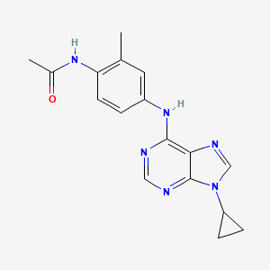 molecular formula C17H18N6O B7428045 N-[4-[(9-cyclopropylpurin-6-yl)amino]-2-methylphenyl]acetamide 