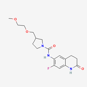 molecular formula C18H24FN3O4 B7428067 N-(7-fluoro-2-oxo-3,4-dihydro-1H-quinolin-6-yl)-3-(2-methoxyethoxymethyl)pyrrolidine-1-carboxamide 