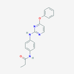 molecular formula C19H18N4O2 B7428081 N-[4-[(4-phenoxypyrimidin-2-yl)amino]phenyl]propanamide 