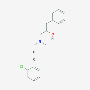 molecular formula C19H20ClNO B7428094 1-[3-(2-Chlorophenyl)prop-2-ynyl-methylamino]-3-phenylpropan-2-ol 