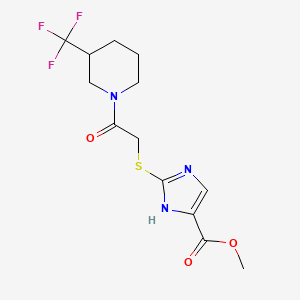 molecular formula C13H16F3N3O3S B7428095 methyl 2-[2-oxo-2-[3-(trifluoromethyl)piperidin-1-yl]ethyl]sulfanyl-1H-imidazole-5-carboxylate 