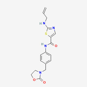 N-[4-[(2-oxo-1,3-oxazolidin-3-yl)methyl]phenyl]-2-(prop-2-enylamino)-1,3-thiazole-5-carboxamide