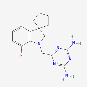 6-[(7-fluorospiro[2H-indole-3,1'-cyclopentane]-1-yl)methyl]-1,3,5-triazine-2,4-diamine