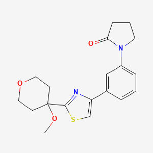 1-[3-[2-(4-Methoxyoxan-4-yl)-1,3-thiazol-4-yl]phenyl]pyrrolidin-2-one