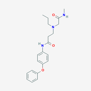 molecular formula C21H27N3O3 B7428128 3-[[2-(methylamino)-2-oxoethyl]-propylamino]-N-(4-phenoxyphenyl)propanamide 