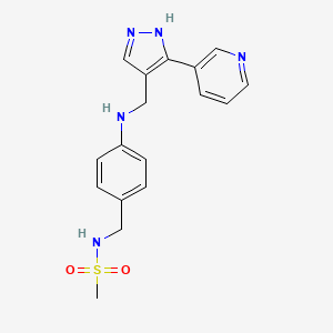 N-[[4-[(5-pyridin-3-yl-1H-pyrazol-4-yl)methylamino]phenyl]methyl]methanesulfonamide