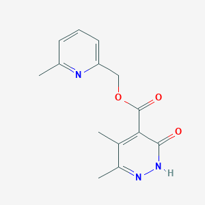 molecular formula C14H15N3O3 B7428182 (6-methylpyridin-2-yl)methyl 3,4-dimethyl-6-oxo-1H-pyridazine-5-carboxylate 