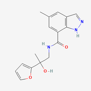 molecular formula C16H17N3O3 B7428186 N-[2-(furan-2-yl)-2-hydroxypropyl]-5-methyl-1H-indazole-7-carboxamide 