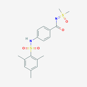 N-[dimethyl(oxo)-lambda6-sulfanylidene]-4-[(2,4,6-trimethylphenyl)sulfonylamino]benzamide