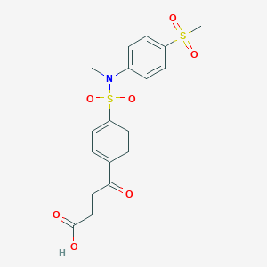 molecular formula C18H19NO7S2 B7428195 4-[4-[Methyl-(4-methylsulfonylphenyl)sulfamoyl]phenyl]-4-oxobutanoic acid 