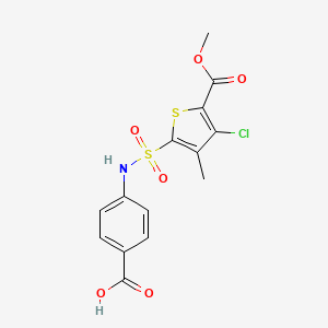 4-[(4-Chloro-5-methoxycarbonyl-3-methylthiophen-2-yl)sulfonylamino]benzoic acid