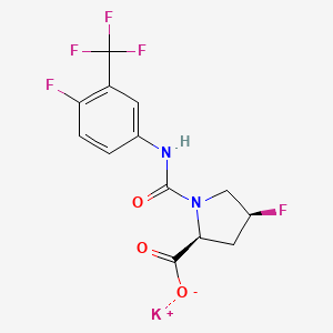 potassium;(2S,4S)-4-fluoro-1-[[4-fluoro-3-(trifluoromethyl)phenyl]carbamoyl]pyrrolidine-2-carboxylate