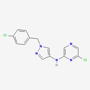 6-chloro-N-[1-[(4-chlorophenyl)methyl]pyrazol-4-yl]pyrazin-2-amine