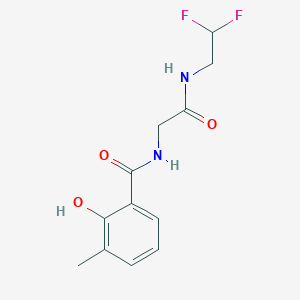 molecular formula C12H14F2N2O3 B7428269 N-[2-(2,2-difluoroethylamino)-2-oxoethyl]-2-hydroxy-3-methylbenzamide 