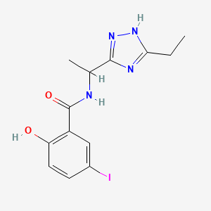 N-[1-(5-ethyl-1H-1,2,4-triazol-3-yl)ethyl]-2-hydroxy-5-iodobenzamide