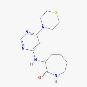 3-[(6-Thiomorpholin-4-ylpyrimidin-4-yl)amino]azepan-2-one