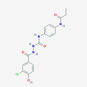 N-[4-[[(3-chloro-4-hydroxybenzoyl)amino]carbamoylamino]phenyl]propanamide