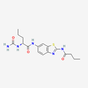 (2R)-N-[2-(butanoylamino)-1,3-benzothiazol-6-yl]-2-(carbamoylamino)pentanamide