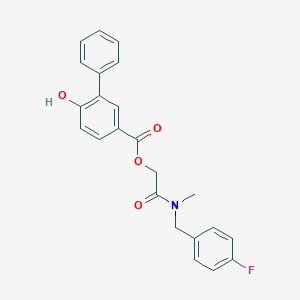 molecular formula C23H20FNO4 B7428361 [2-[(4-Fluorophenyl)methyl-methylamino]-2-oxoethyl] 4-hydroxy-3-phenylbenzoate 