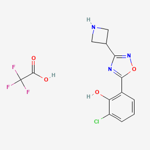 2-[3-(Azetidin-3-yl)-1,2,4-oxadiazol-5-yl]-6-chlorophenol;2,2,2-trifluoroacetic acid