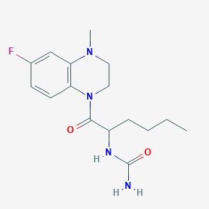 [1-(6-Fluoro-4-methyl-2,3-dihydroquinoxalin-1-yl)-1-oxohexan-2-yl]urea