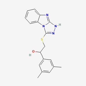 molecular formula C18H18N4OS B7428388 1-(3,5-dimethylphenyl)-2-(3H-[1,2,4]triazolo[4,3-a]benzimidazol-1-ylsulfanyl)ethanol 