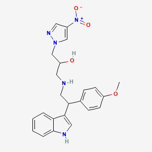 1-[[2-(1H-indol-3-yl)-2-(4-methoxyphenyl)ethyl]amino]-3-(4-nitropyrazol-1-yl)propan-2-ol